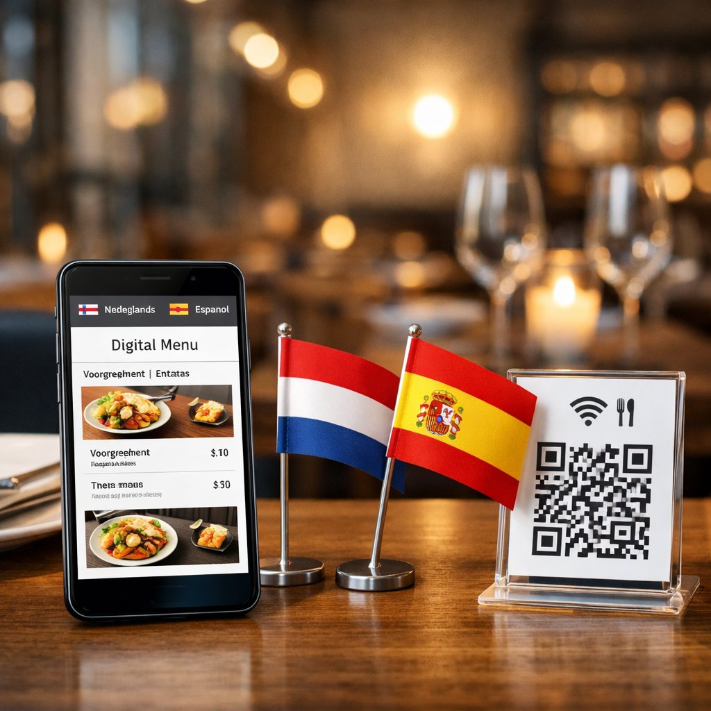 Bilingual QR Code Digital Menu (Dutch + Spanish) for Restaurants