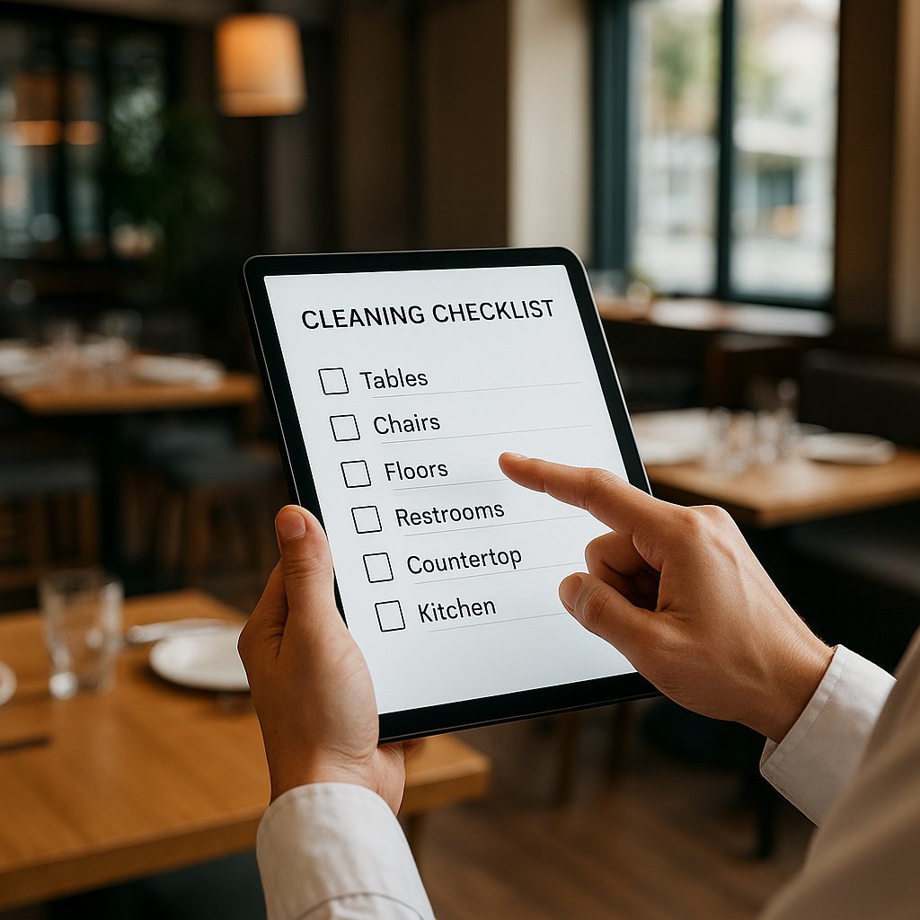 Digital cleaning checklist for hospitality: start + proof